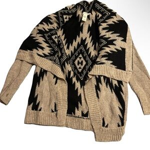 John Paul Richard Black and Tan Patterned Women's Sweater